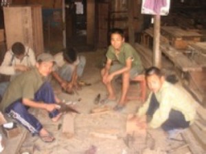 The boys at the carpentry workshop