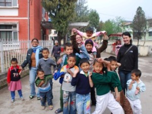 The kids showing off their newly vaccinated arms!